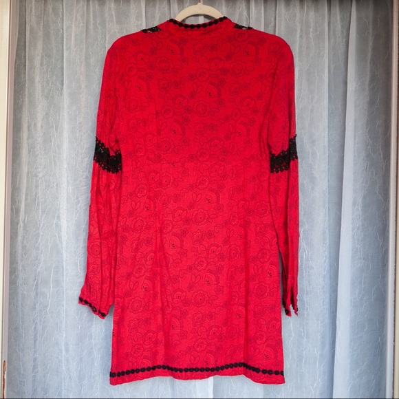 Free People Tribal Grunge Dress -Size 4 - Picture 4 of 6